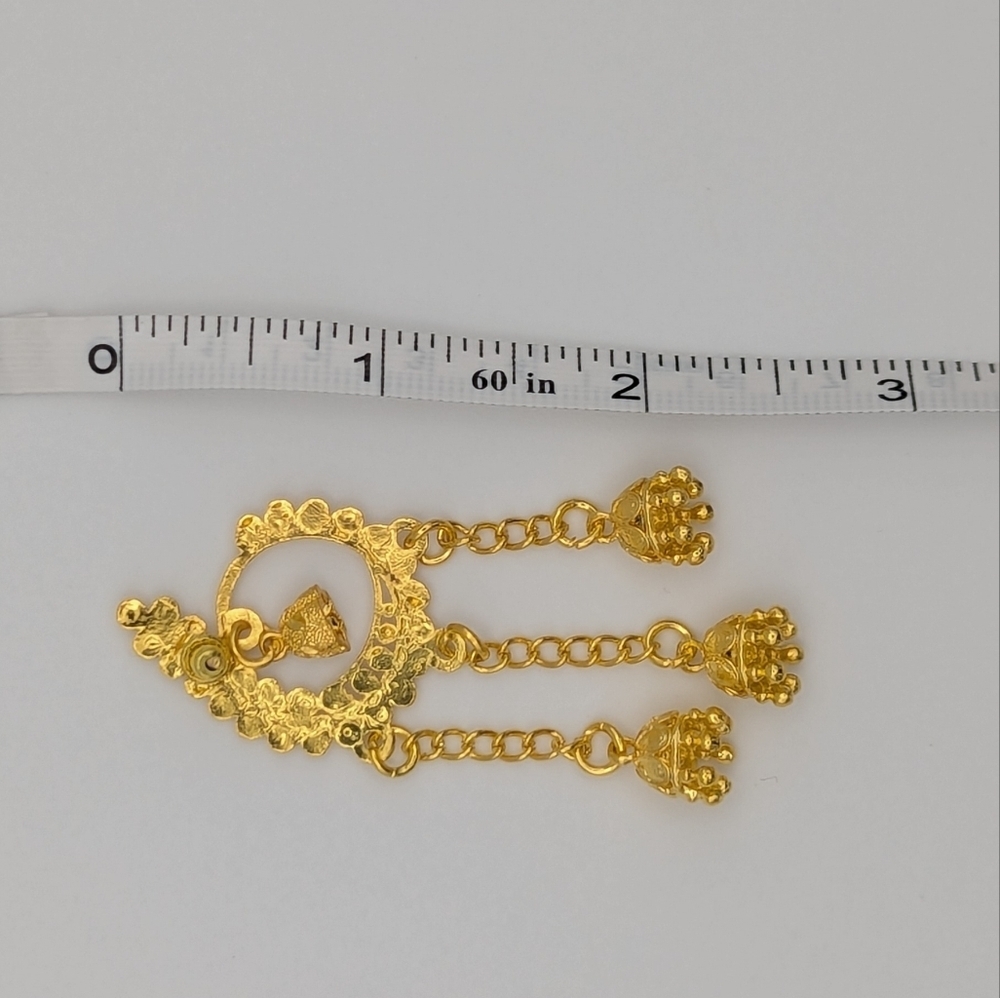 Indian Gold Dangle Earrings Bollywood Pakistani Bridal Saree Lehenga - Picture 4 of 5